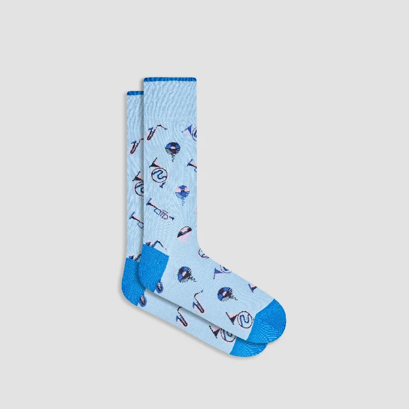 Floral bamboo socks-Musical Mid-Calf Socks