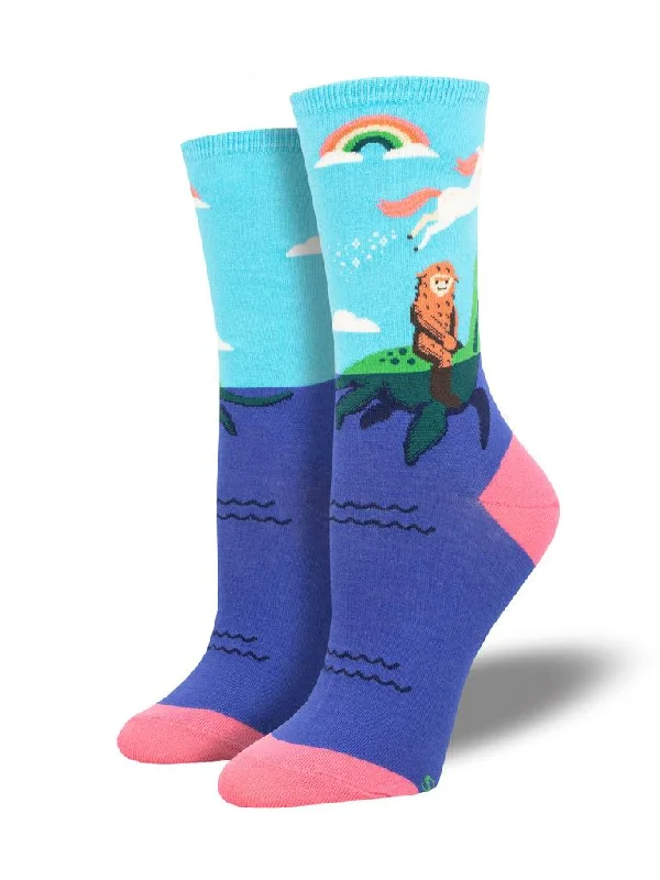 Socks with athletic texture-Mythical Manners | Women's Crew