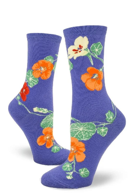 Soft thermal socks-Nasturtiums | Women's Crew