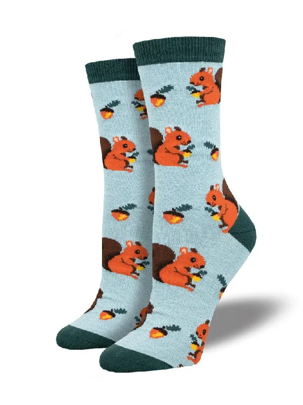 White knit socks-Nuts For Squirrels | Women's Bamboo Crew