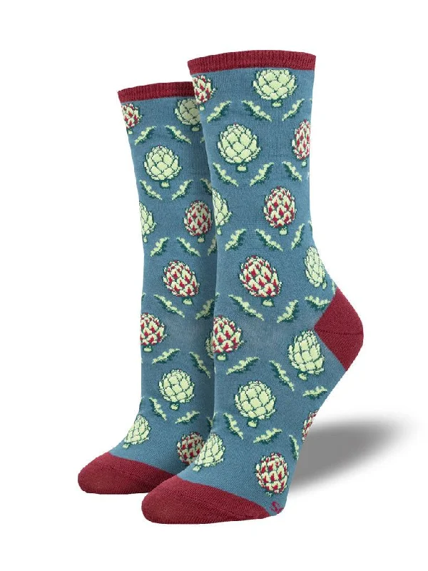 Socks with wool blend-Okie Dokie Artichokie | Women's Crew