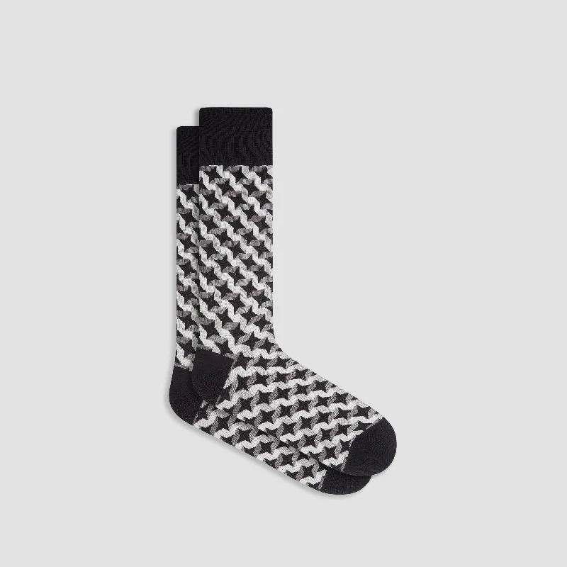 Durable silk socks-Optical Illusion Mid-Calf Socks