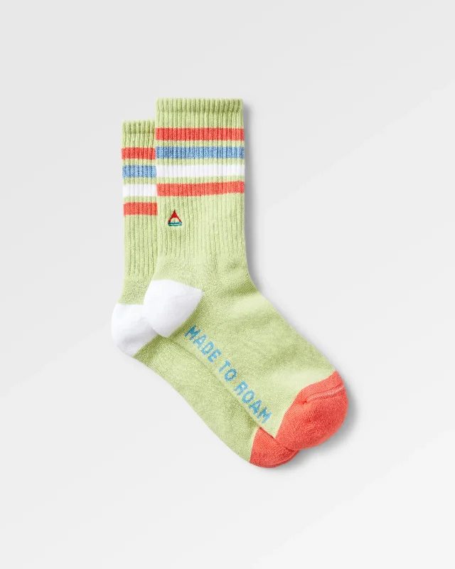 Plaid socks for preppy vibes-Organic Mid-weight Crew Socks - Green Fig