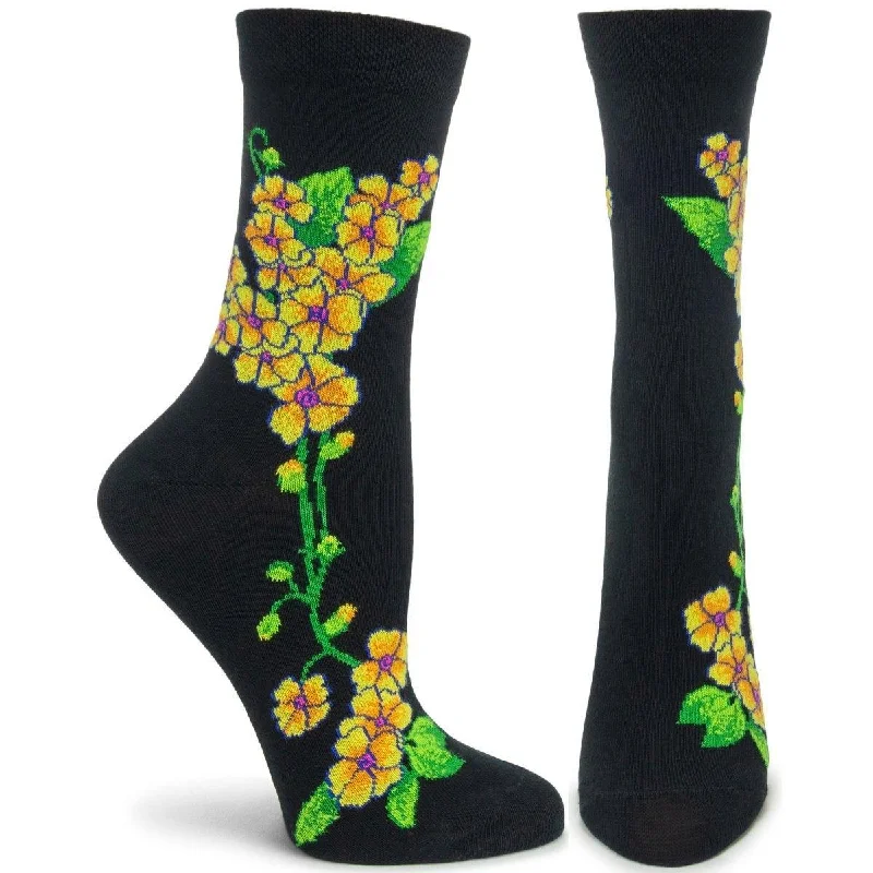 Pink knit socks-Primrose | Apothecary Florals | Women's Crew