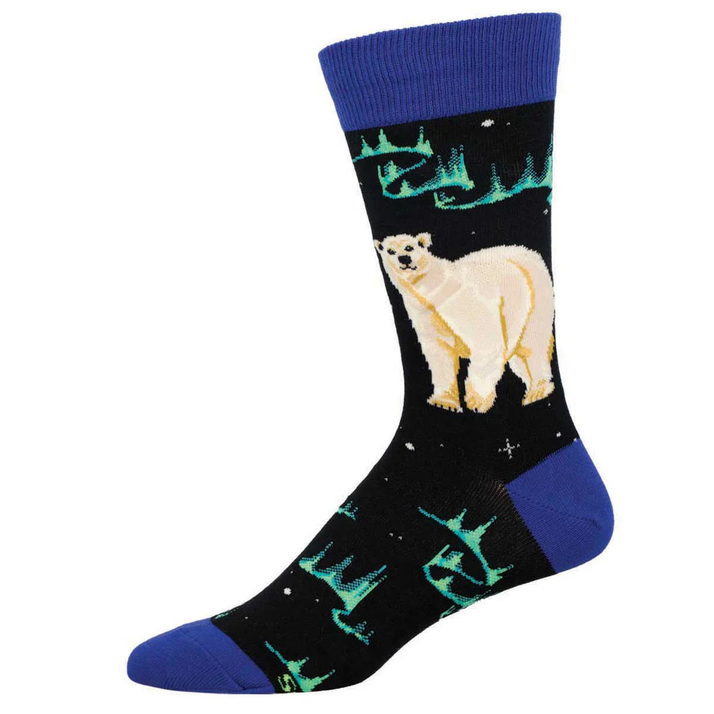 Handmade bamboo socks-Polar Bear | Men's Crew