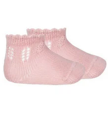 Handmade silk socks-Fancy Openwork Short Socks