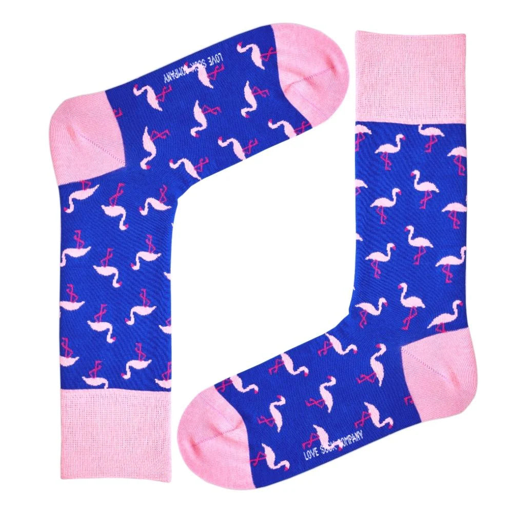 Thermal socks with silk-Pink Flamingo novelty crew socks (Unisex)