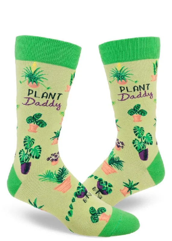 Yellow crew socks-Plant Daddy | Men's Crew