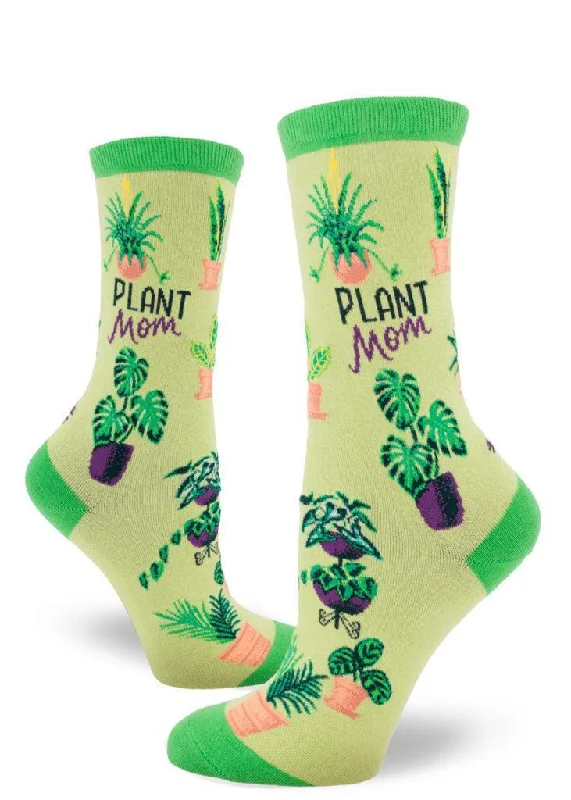 Winter cotton socks-Plant Mom | Women's Crew