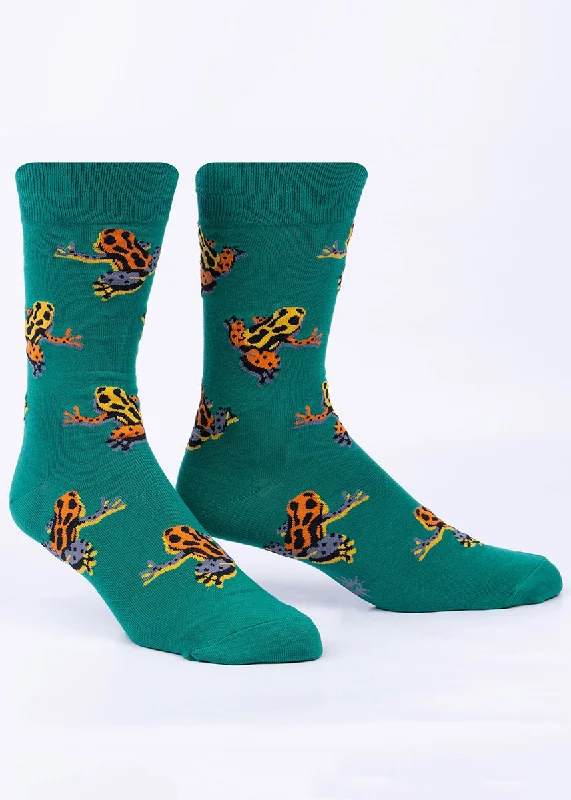 Athletic socks with grip-Poison Dart Frog Men's Socks