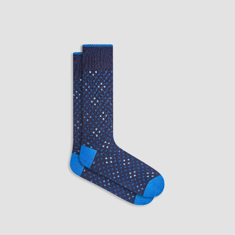 Socks with silk blend-Polka Dot Mid-Calf Socks