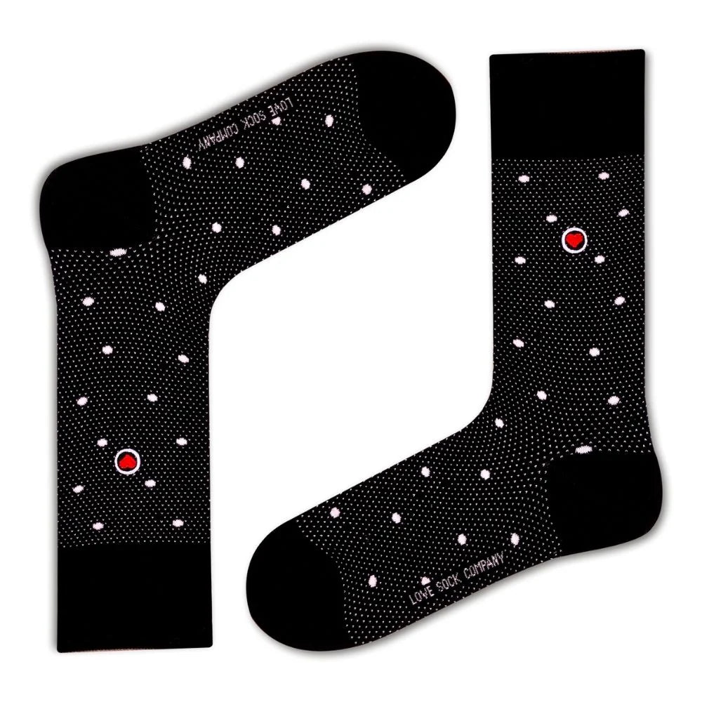 Breathable wool socks-Polka Night Women's Luxury Crew Socks Black (W)