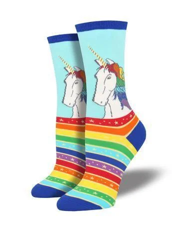 Socks with smooth silk-Rainbow Hair Don't Care | Women's Crew