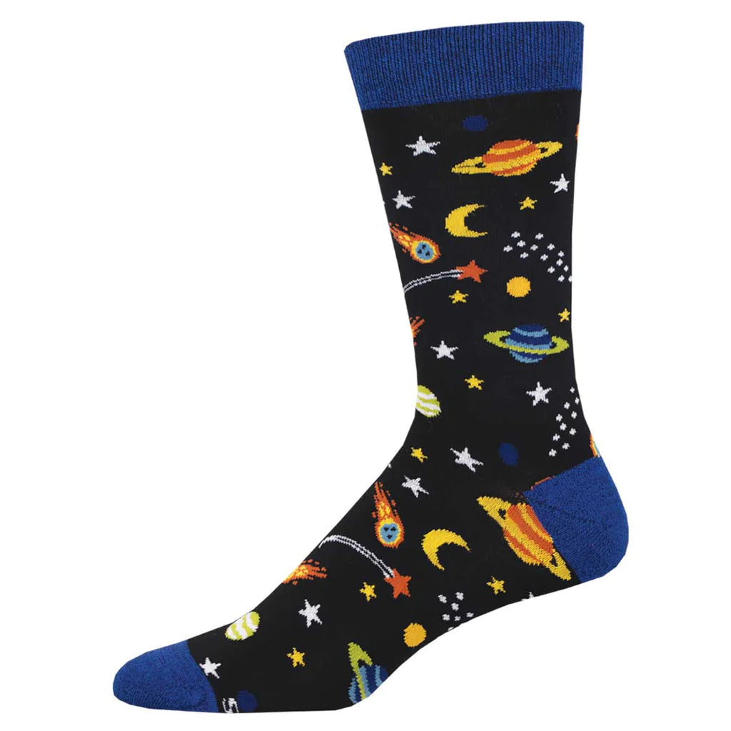 Cotton socks for daily comfort-Reach For The Stars | Men's Bamboo Crew