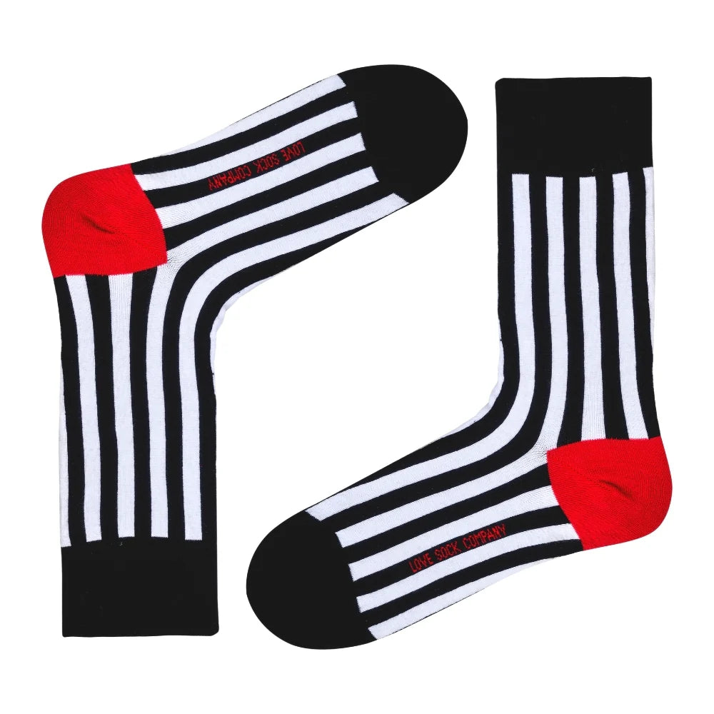 Athletic socks with grip-Red Stripe Women's Crew Socks (W)