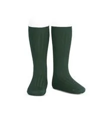 Soft bamboo socks-Ribbed Socks Forest Green