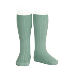 Socks with camo weave-Ribbed Socks Lichen Green