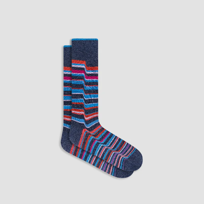 Polka dot wool socks-Ribbon Stripe Mid-Calf Socks