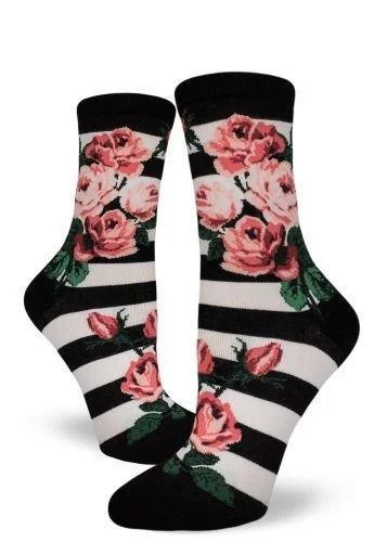 Durable silk socks-Romantic Rose | Women's Crew