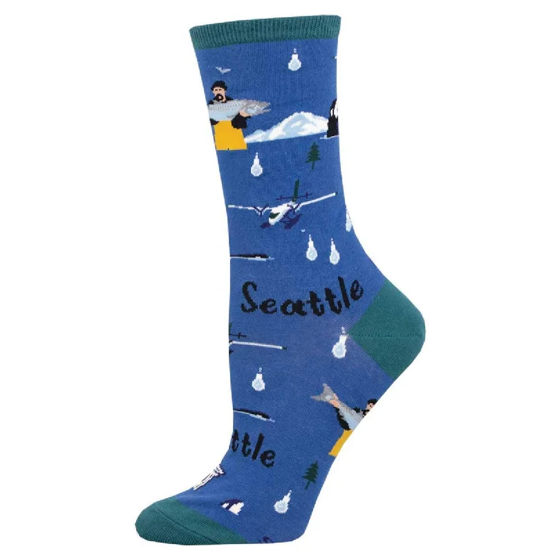 Floral silk socks-Seattle | Women's Crew