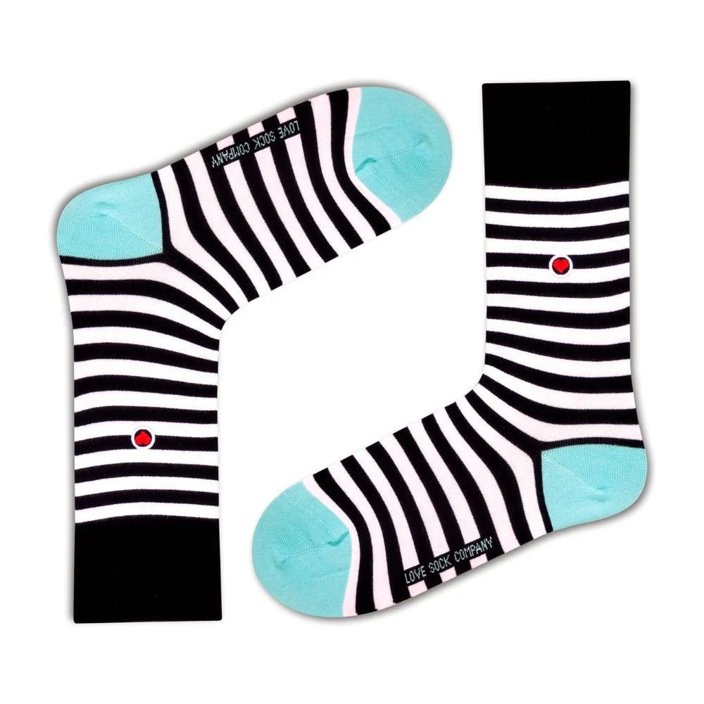 Socks with stretchy tops-Striped Patterned Fun Crew Socks for Women Simplicity Socks Black (W)