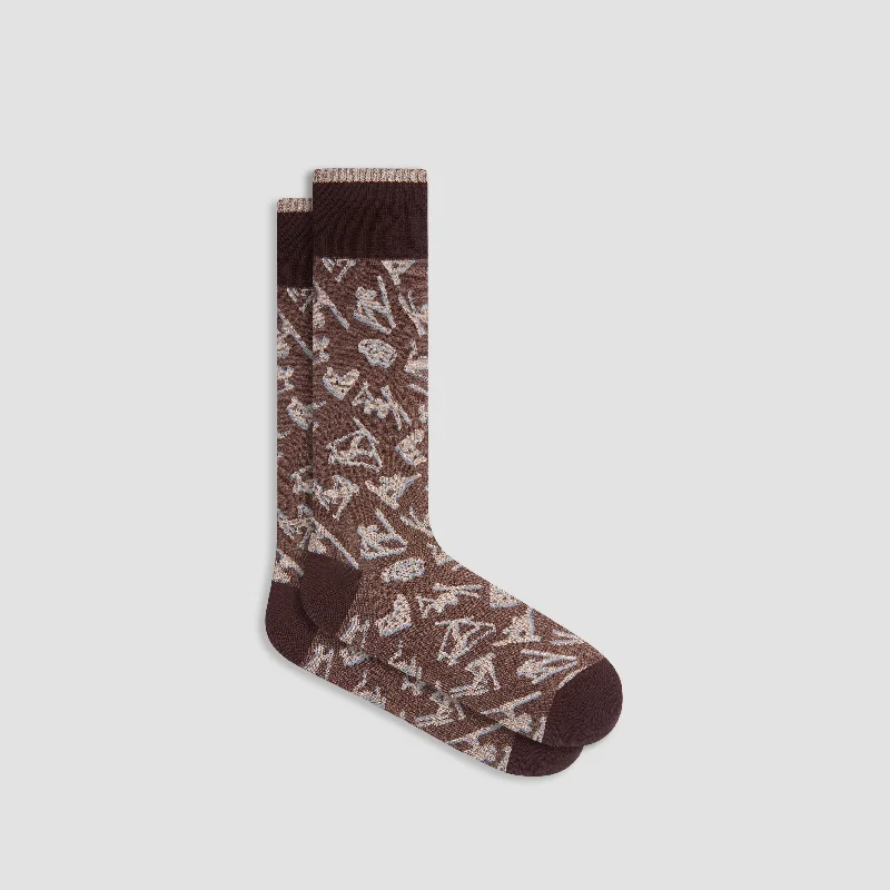 Designer knit socks-Ski Mid-Calf Socks