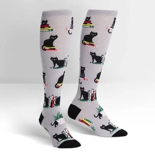 Socks with star patterns-Booked for Meow | Women's Knee-high