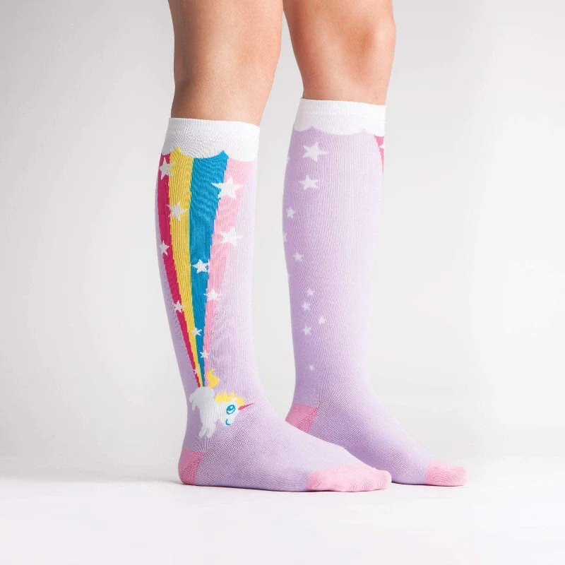 Winter cotton socks-Rainbow Blast | Women's Knee-high