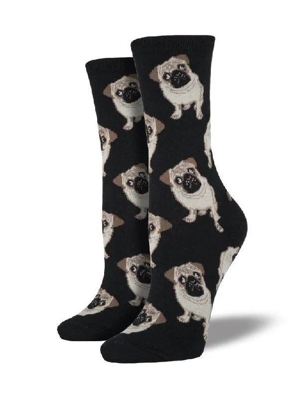 Socks with soft bamboo-Pugs | Women's Crew