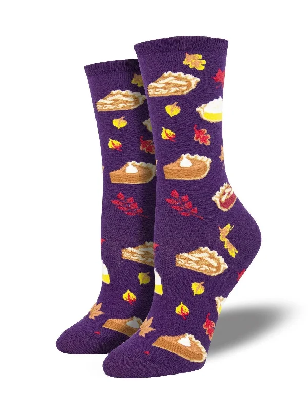 Blue fleece socks-Autumn Pies | Women's Crew