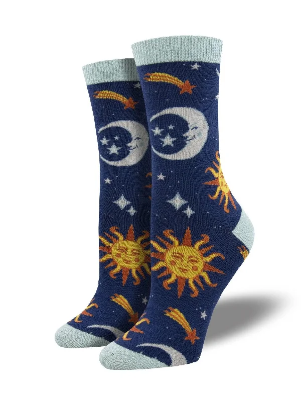 Green fleece socks-Clear Skies | Women's Bamboo Crew