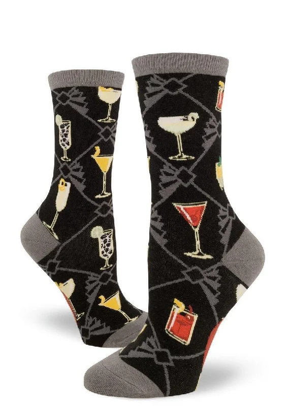 Athletic socks with support-Speakeasy Cocktails | Women's Crew