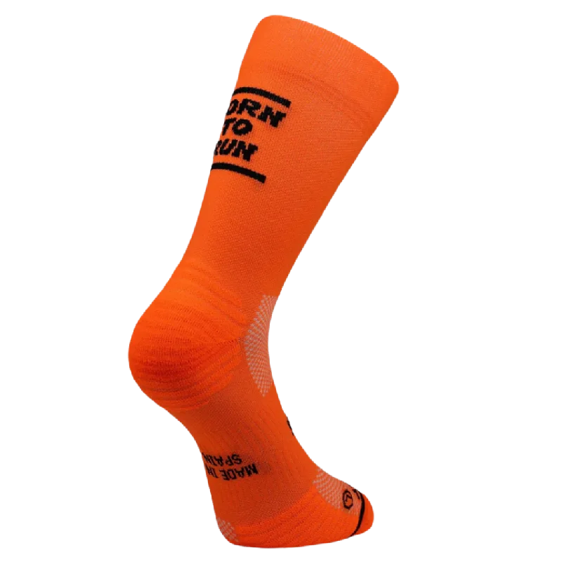 Luxury knit socks-Sporcks - Running Sock - Born To Run Orange