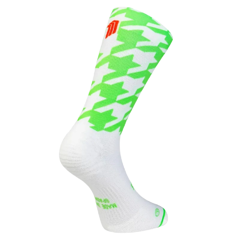 Striped knit socks-Sporcks - Running Sock - Flow Green