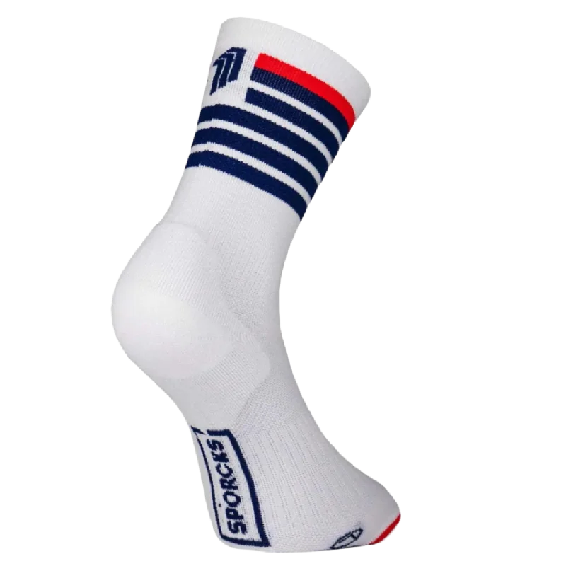 Striped athletic socks-Sporcks - Run Ultralight Sock - Red Air White