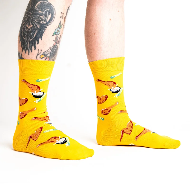 Spring cotton socks-Spread Your Wings and Fry | Men's Crew