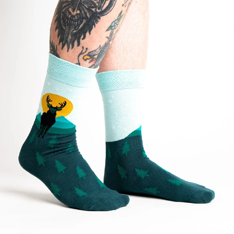 Eco-friendly wool socks-Star Buck | Men's Crew