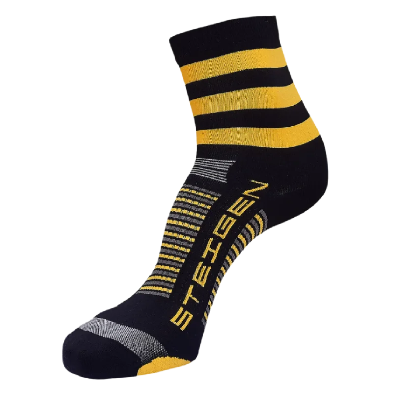 Socks with stripe accents-Steigen - Half Length Running Socks - Bumblebee