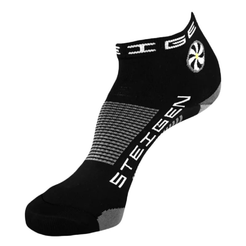 Custom silk socks-Steigen - Quarter Length Running Socks - Black