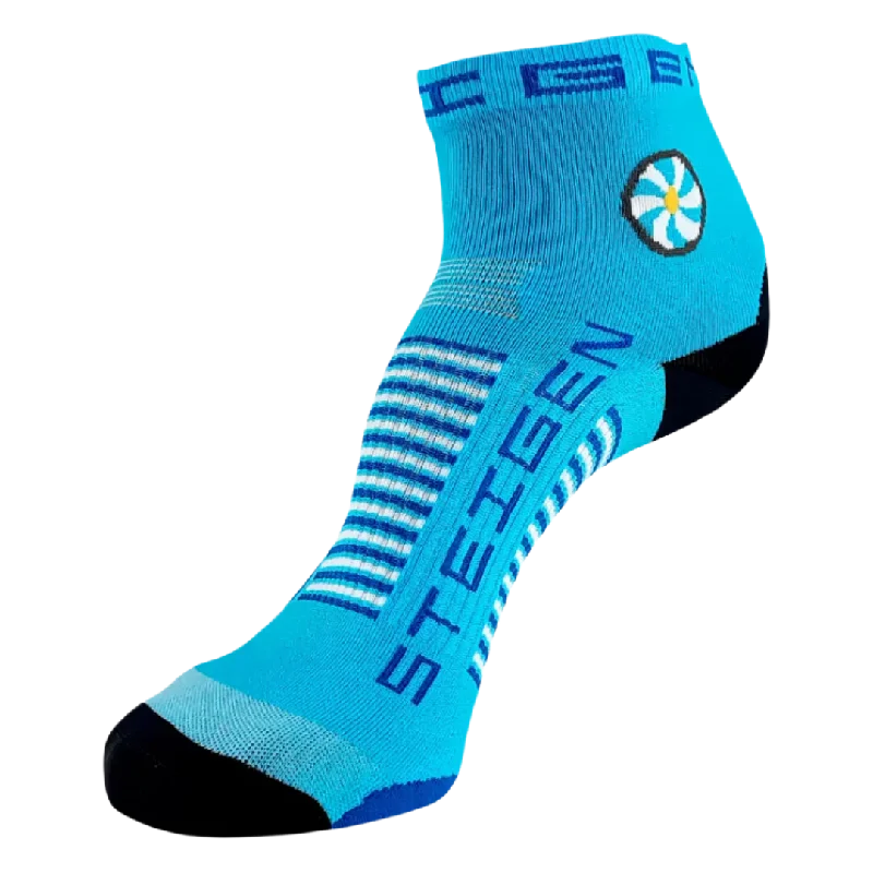 Green ankle socks-Steigen - Quarter Length Running Socks - Breezy Blue