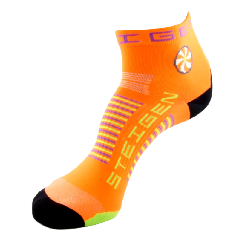 Solid fleece socks-Steigen - Quarter Length Running Socks - Goldfish Orange