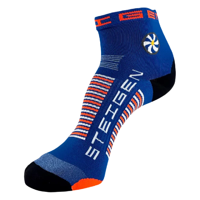 Polka dot silk socks-Steigen - Quarter Length Running Socks - Royal Blue