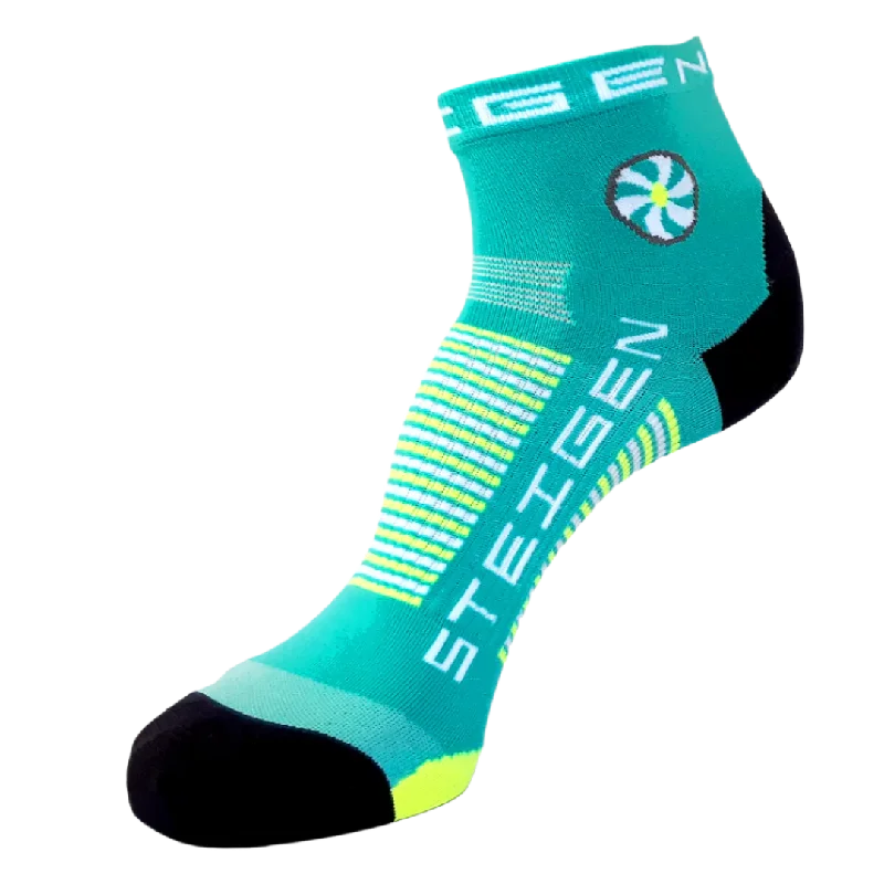 Embroidered fleece socks-Steigen - Quarter Length Running Socks - Seaside