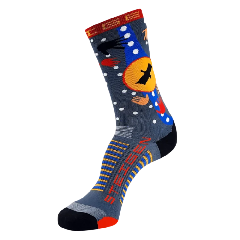 Polka dot fleece socks-Steigen - Three Quarter Length Running Socks - Bunjil The Creator