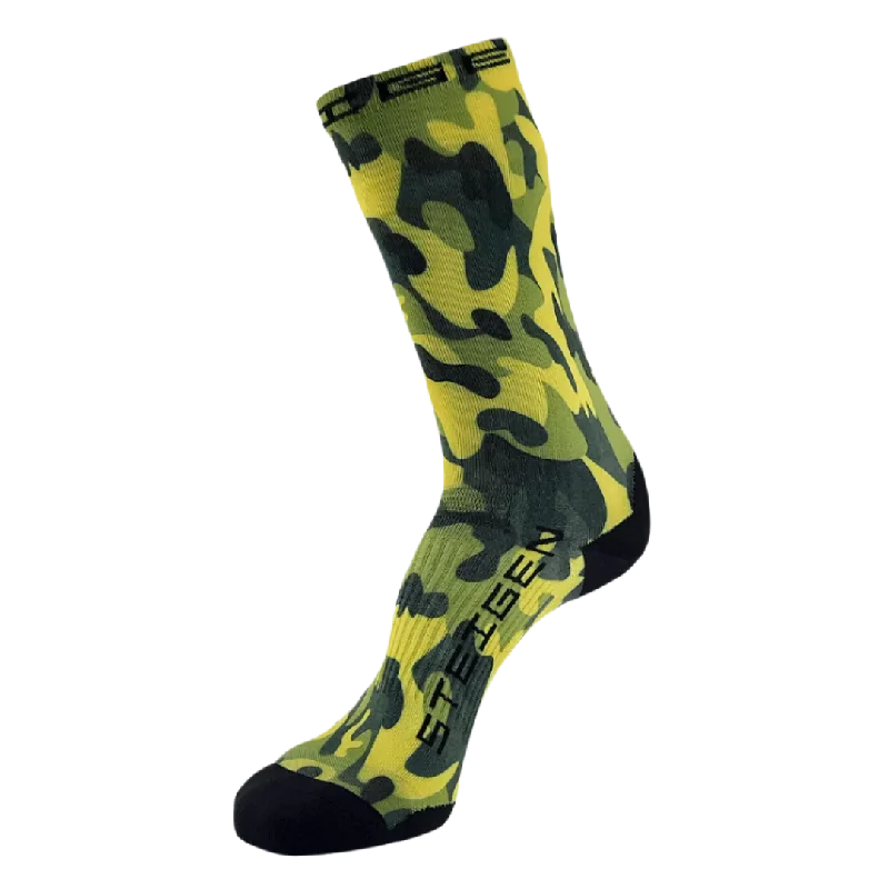 Polka dot cotton socks-Steigen - Three Quarter Length Running Socks - Camo