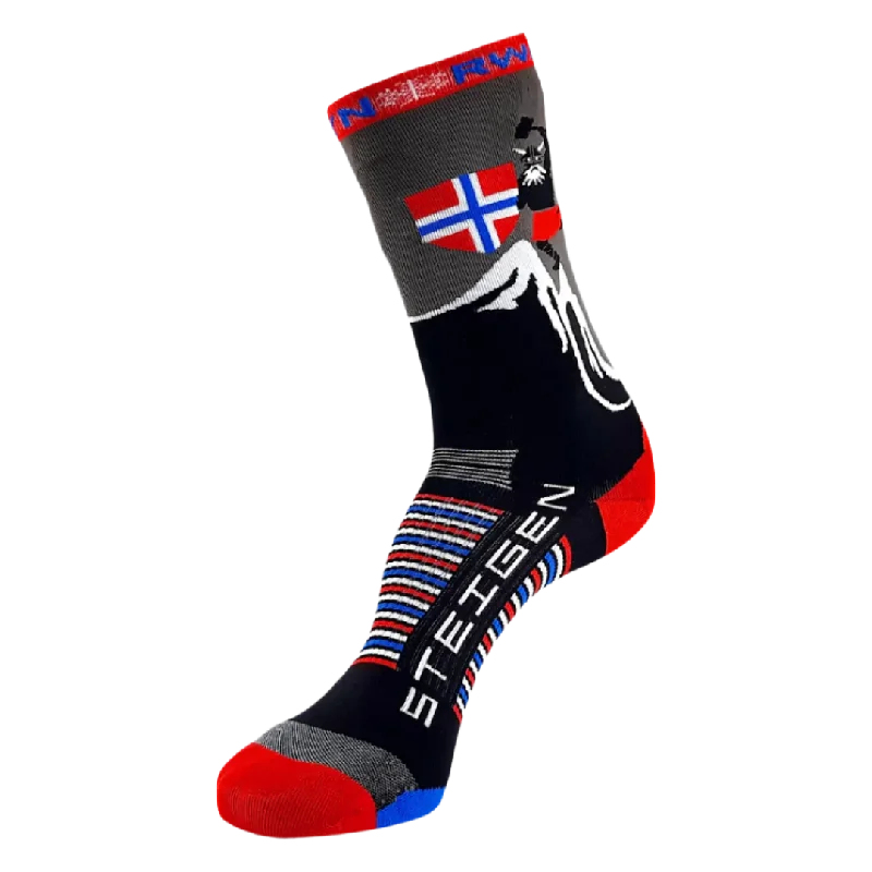 White bamboo socks-Steigen - Three Quarter Length Running Socks - Norway