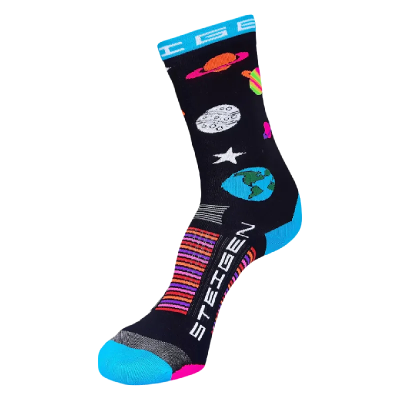 Solid athletic socks-Steigen - Three Quarter Length Running Socks - Solar System