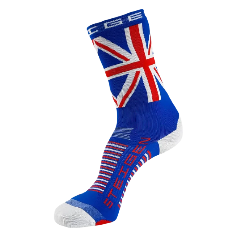 Gray silk socks-Steigen - Three Quarter Length Running Socks - Union Jack