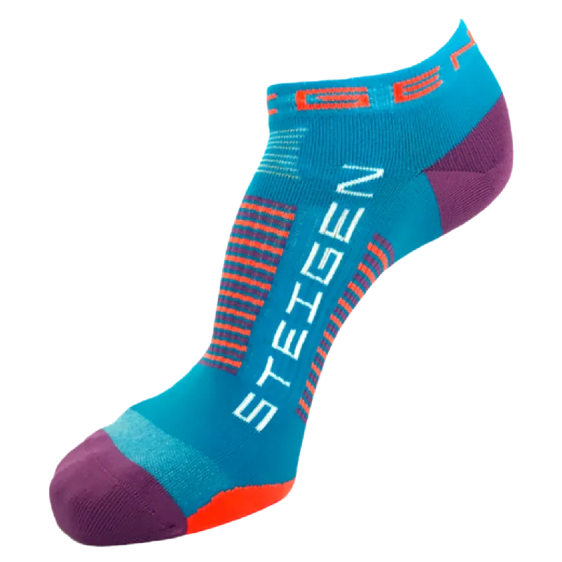 Floral cotton socks-Steigen - Zero Length Running Socks - Galaxy Blue