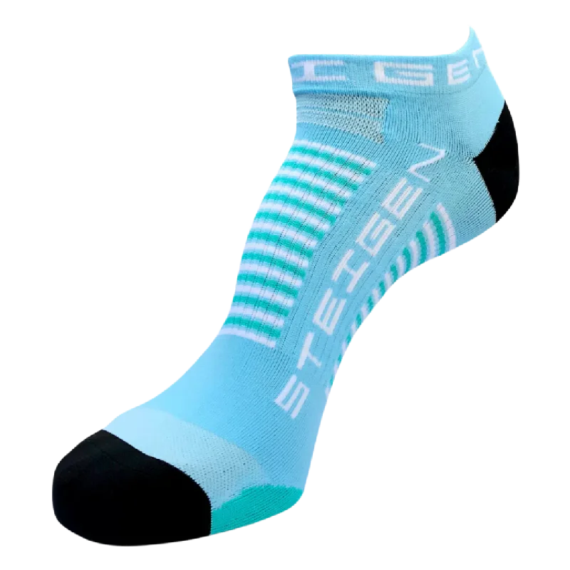 Socks with flower motifs-Steigen - Zero Length Running Socks - Light Blue